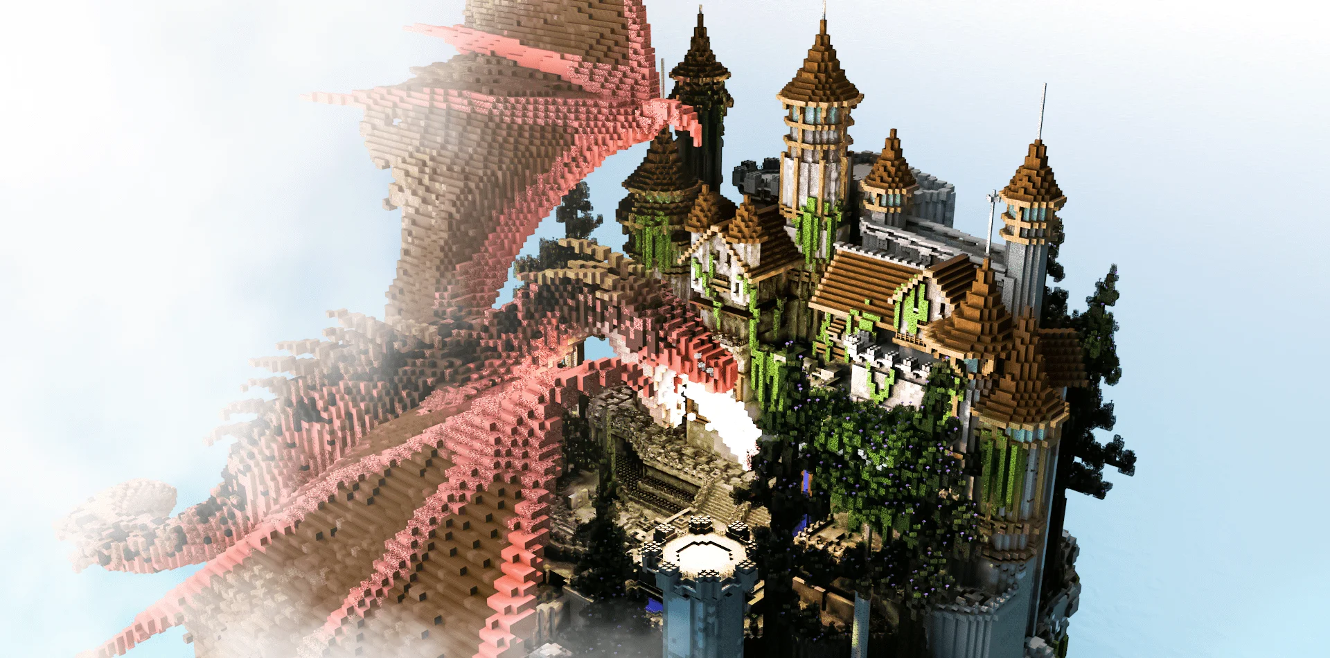 Fantasy dragon hub — Minecraft build by Ovout