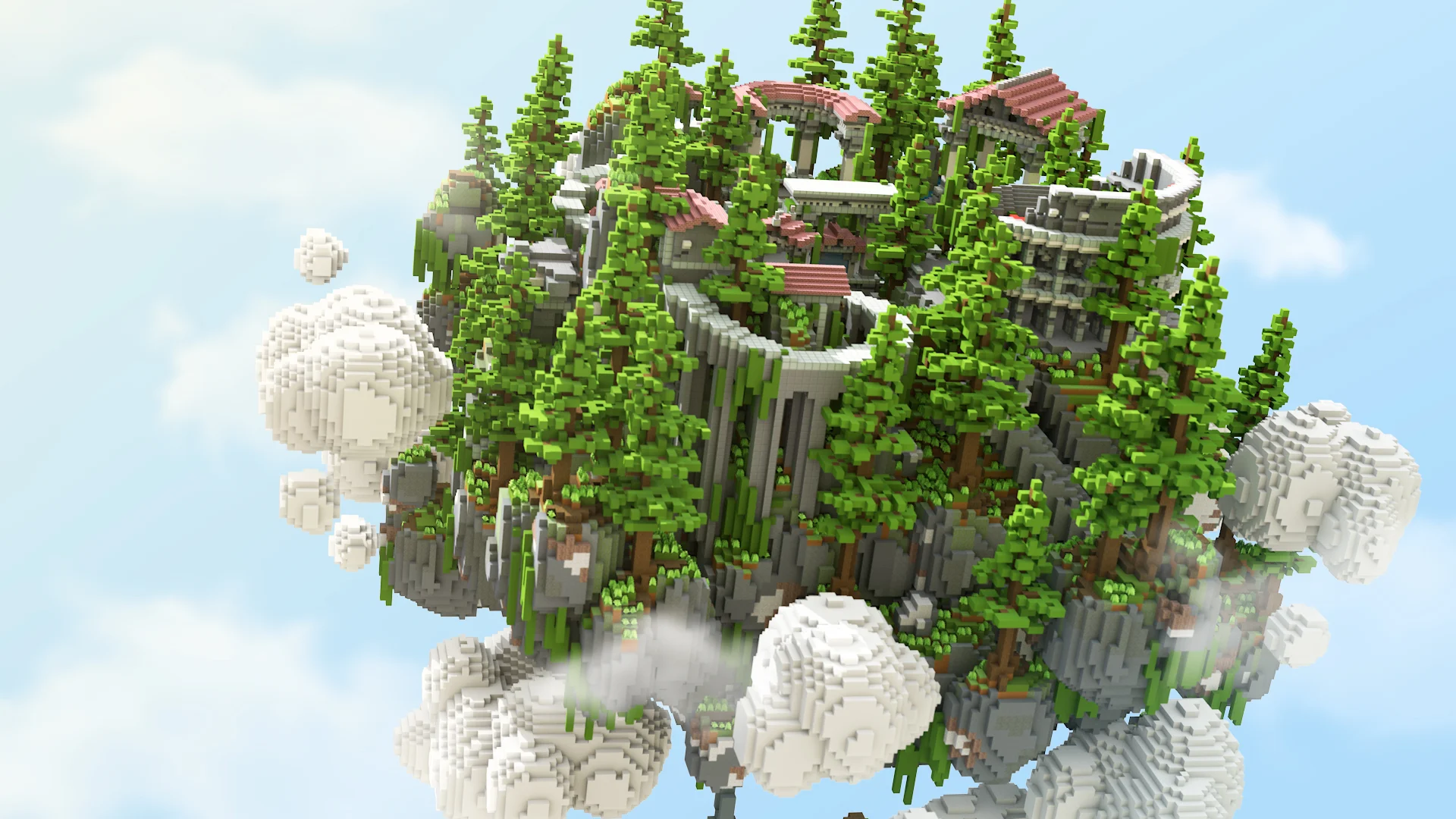 Forest island hub — Minecraft build by Ovout