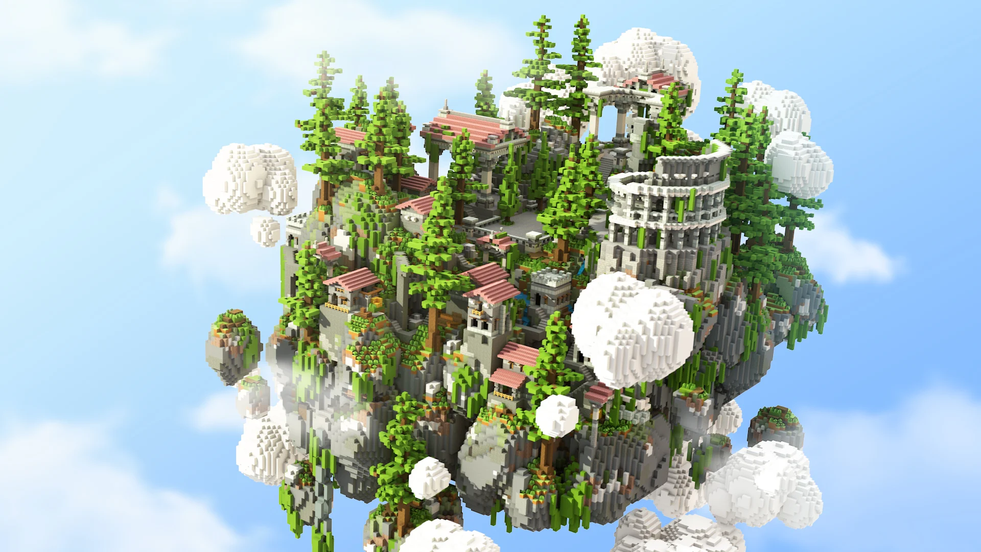Forest island spawn — Minecraft build by Ovout