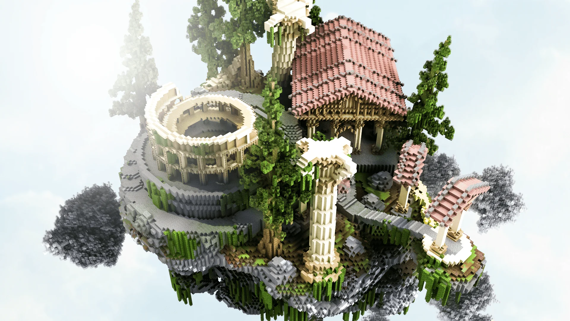 Roman colonnade spawn — Minecraft build by Ovout